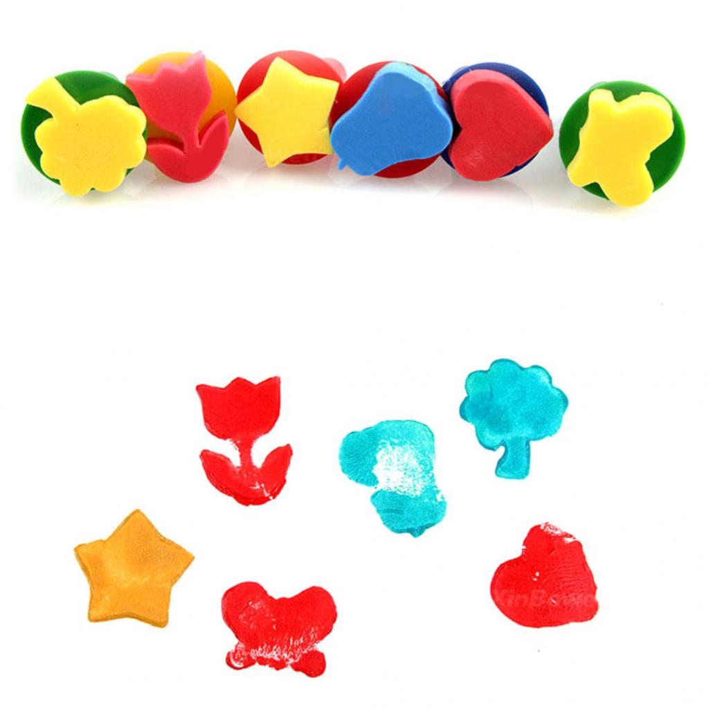 6шт/набор губки кисти для рисования цветов штамп DIY детский рисунок инструмент для рисования
