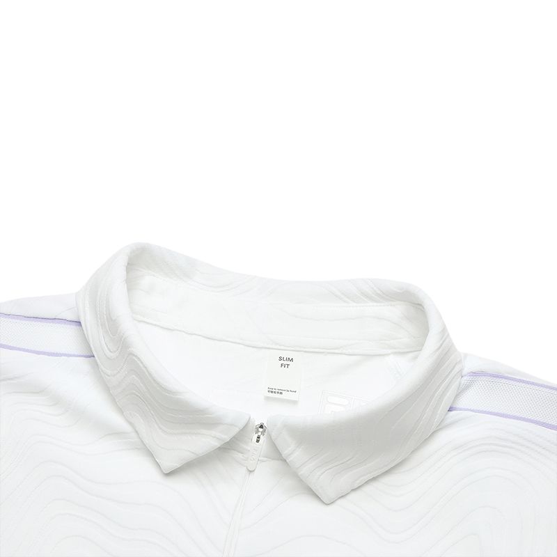 Fila Приталенная универсальная футболка-поло с коротким рукавом Женские топы Нефритово-белый A11W525124F-WT