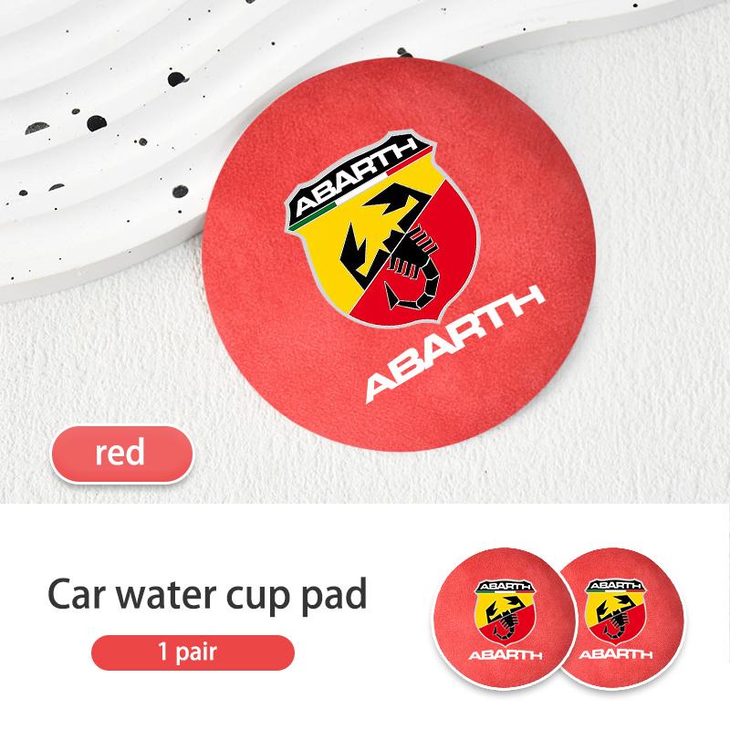 2pcs Suede Car Coaster Water Cup Drink Holder Anti-Slip Pad For Abarth FIAT 500 Ducato Stilo Palio UNO Astra Bravo Tipo V9