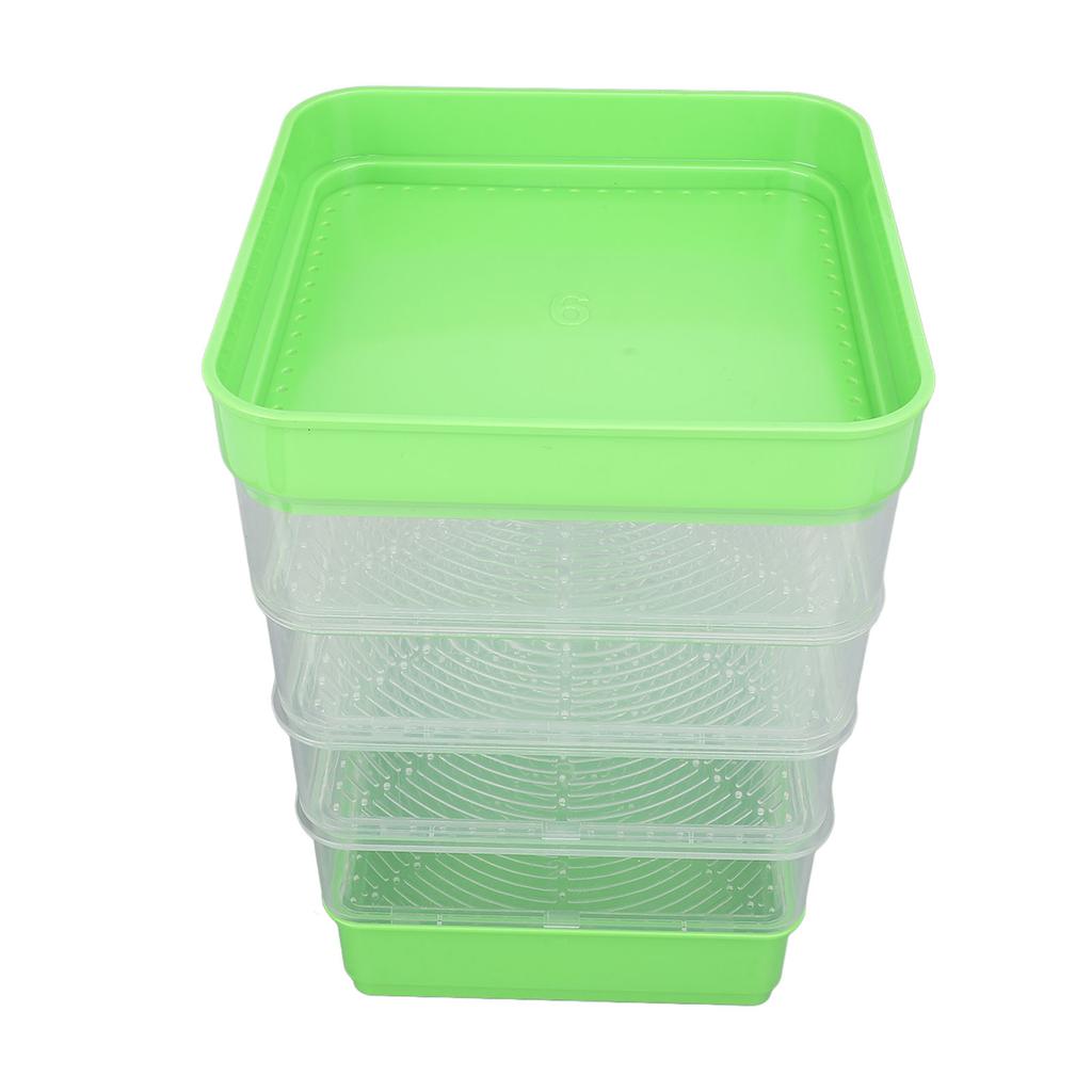 Штабелируемый набор проращивателя 4 яруса Компактный Многоцелевой поддон для выращивания микрозелени и ростков фасоли