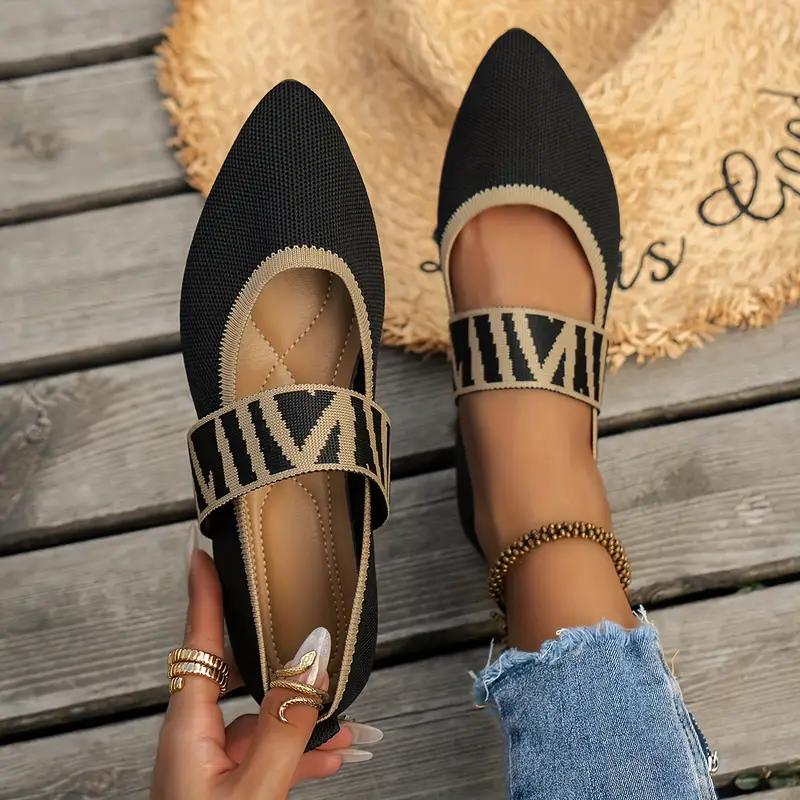 Flat Flying Woven Pointy Shoes Women's Foot Set Retro Breathable Color Matching Work Loafers