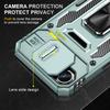 For iPhone 16e Case Kickstand Slide Lens Lid PC+TPU Drop