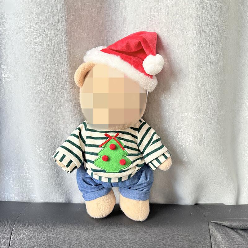 [Cloth Only] the Princess Style Clothes for 30cm Plush  Dolls, Checkered Puffy Skirt Set with Bow Headband.