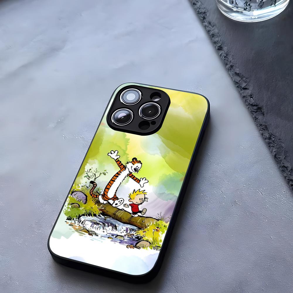 Cartoon C-Calvin And H-Hobbes Phone Case Tempered Glass For IPhone 17 13 14 16 12 15 11 Pro Max Plus Mini X XR SE2020 Coque