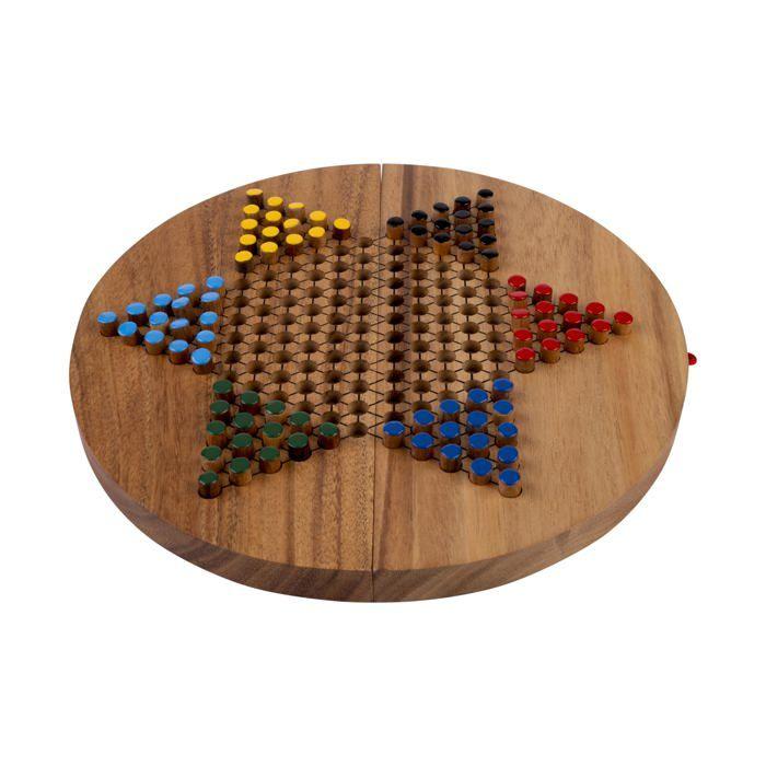 Jeu de société en bois - ENGELHART - Engelhart - XL 32 cm - Plateau pliable coffret - 60 pions multicolores