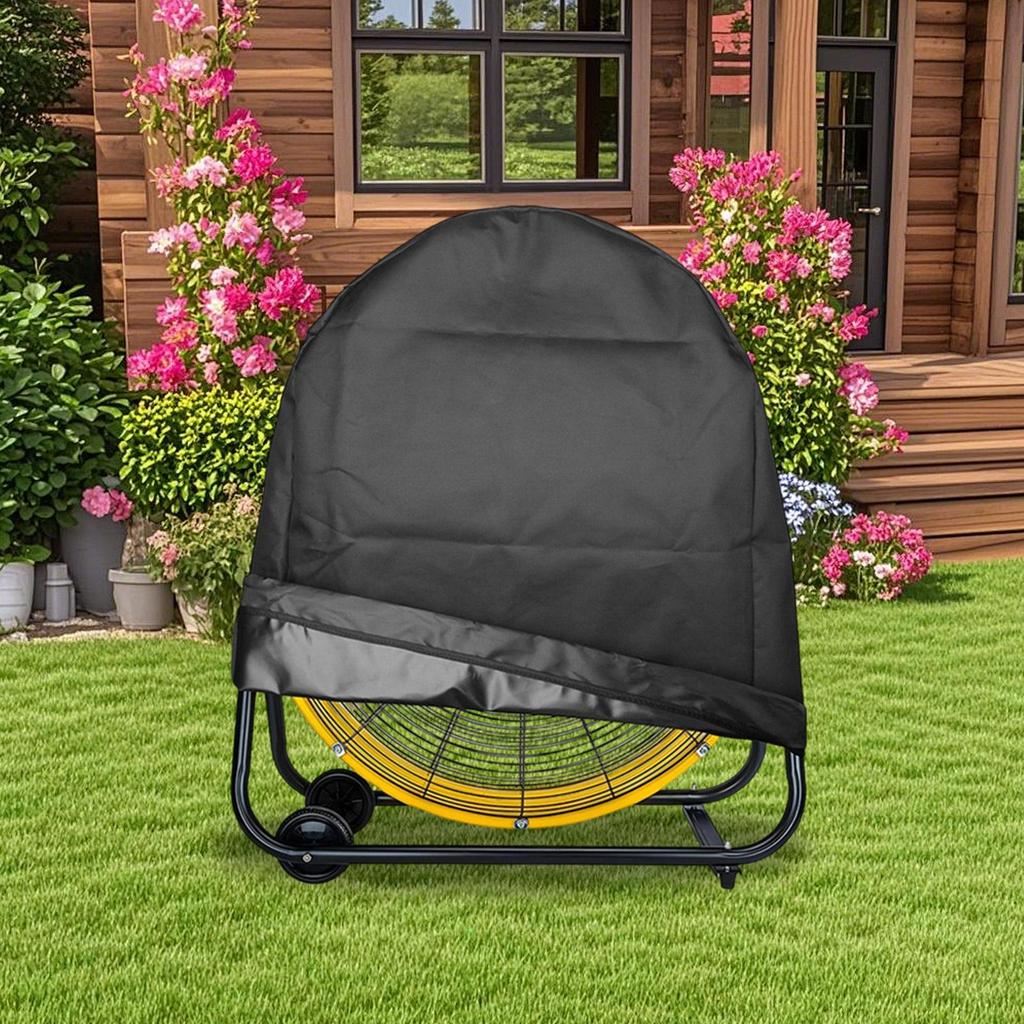 Industrial Outdoor Fan Cover Oxford Fabric Silver Coated Waterproof UV Dust Proof Universal Fit Heavy Duty Protective Case