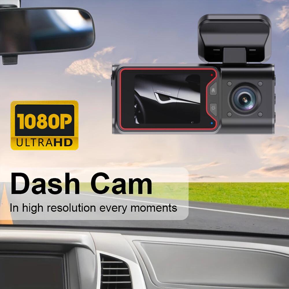 2''IPS Dash Cam 3way Driving Recorder Reversing Image Night Vision Fill-In Light HD 1080P Wide-Angle Dvr Car Charge Black Box