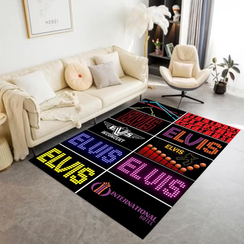Elvis Presley's Iconic Smile Floor Rug Office Rug Design for Game Room Playrooms Kitchen Foyer Anti-slip Rug Anime Office Decor