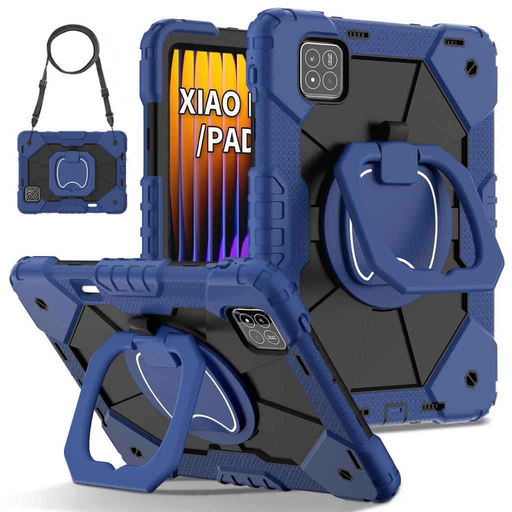 Для Xiaomi Pad 7 / Xiaomi Pad 7 Pro.360° вращающаяся рукоятка прочная защитная подставка TPU+PC 3в1 противоударный противоударный чехол для планшета и ПК