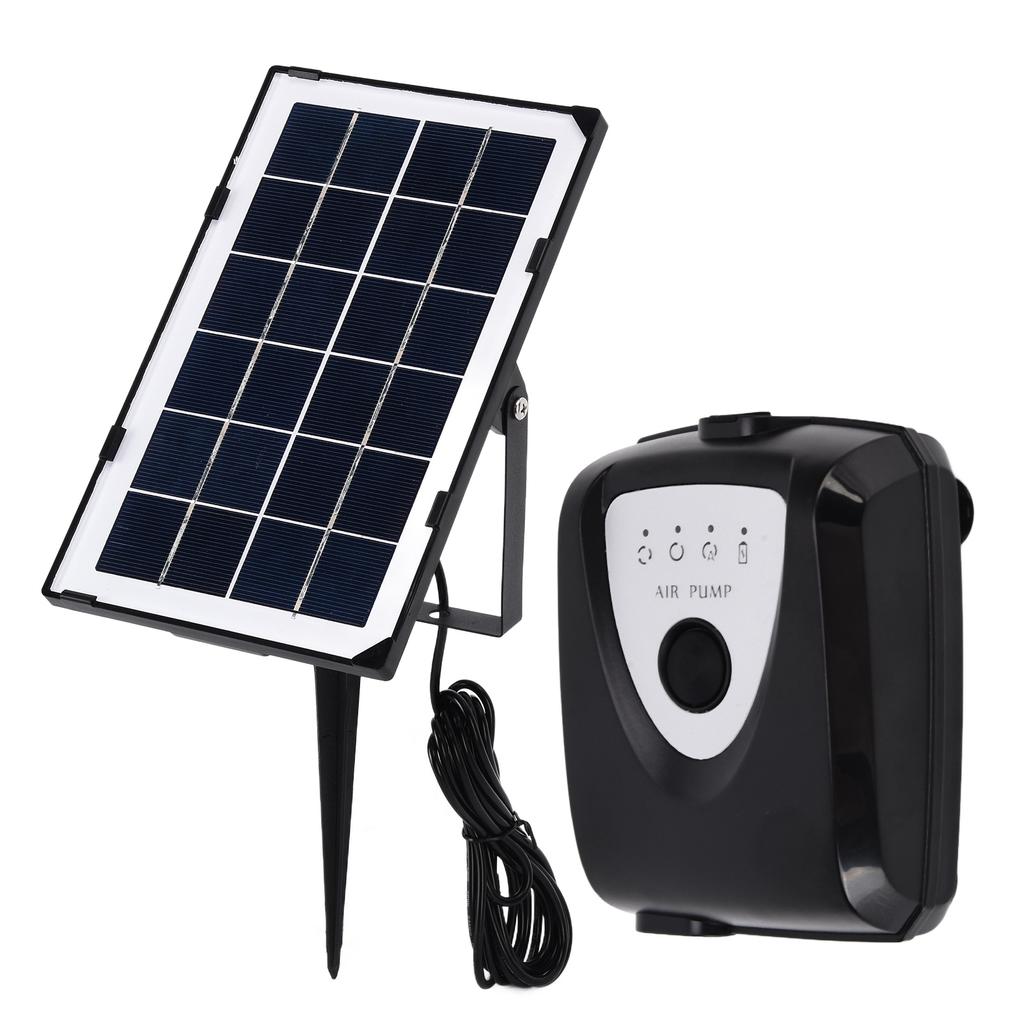 Солнечный кислородный насос Низкое давление Заземляющий штекер Аэрационный насос с кислородной трубкой и аэрационным камнем