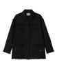 ERER Overfit Fringe Tweed Shirt Jacket Black