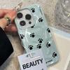 Милый мультяшный отпечаток лапы кошки Волна Чехол для телефона Для iPhone 17 Pro Max Чехлы 16 15 14 13 12 11 Pro 16 15 14 Plus Ударопрочный чехол