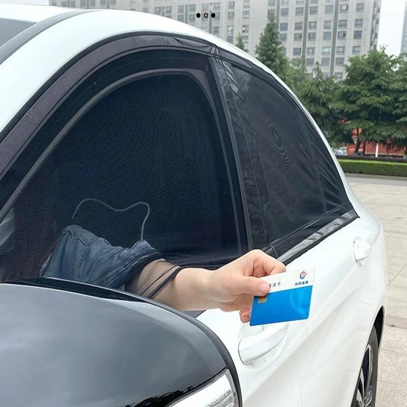 1-4 шт. Защитные сетки на окна автомобиля, противомоскитные сетки для внедорожников, солнцезащитные, защита от насекомых, вентиляция, дышащие, затеняющие, охлаждающие, автомобильные сетчатые окна