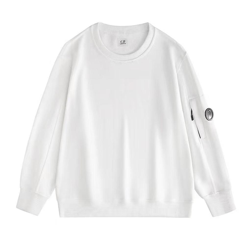 CP Lens Мужская свободная однотонная толстовка-куртка с круглым вырезом - Повседневный модный молодежный бренд