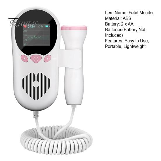 Фетальный монитор с большим ЖК-экраном, удобным интерфейсом, простым в считывании показаний, работающим от батареи, портативным монитором сердечного ритма ребенка