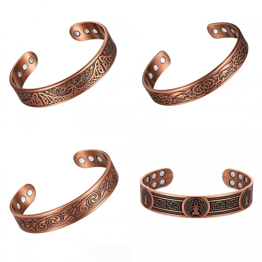 Magnet Therapy Bracelet Set Vintage Copper Tree Jewelry For Daily Wear