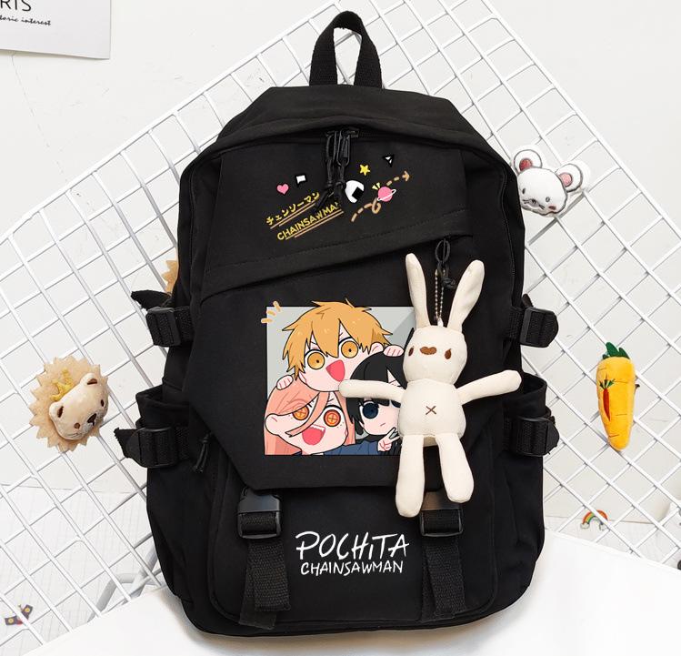 Student Schoolbag, Large-Capacity Business Computer Bag, Animation Cartoon, Chainsaw Man, Peripheral Backpack.