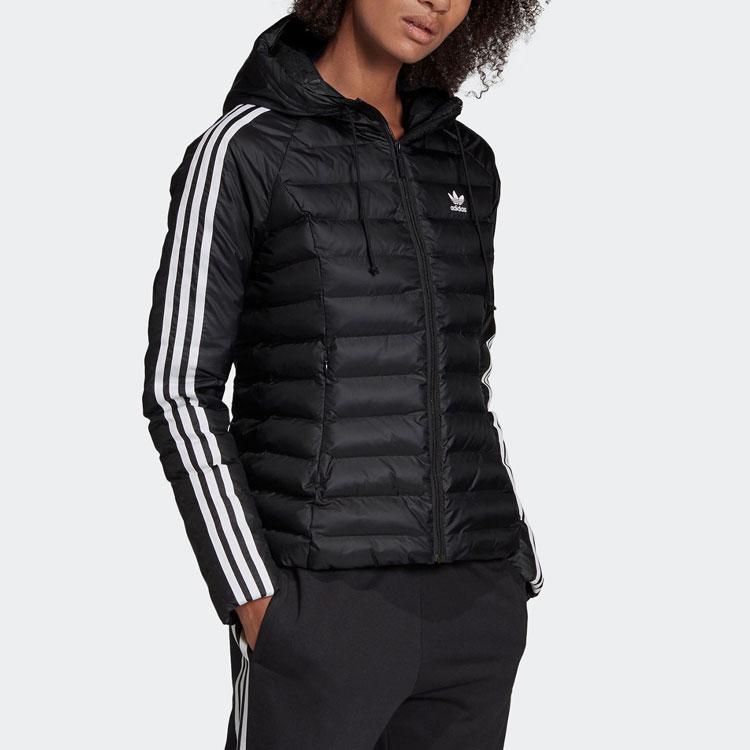 adidas Оригинальная Повседневная Теплая Спортивная Куртка с Капюшоном Женская Куртка Черная ED4784