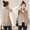 Short Vest Autumn and Winter New Vest Simple Atmosphere Stand-up Collar Student Warm Outer Wear Cotton Vest