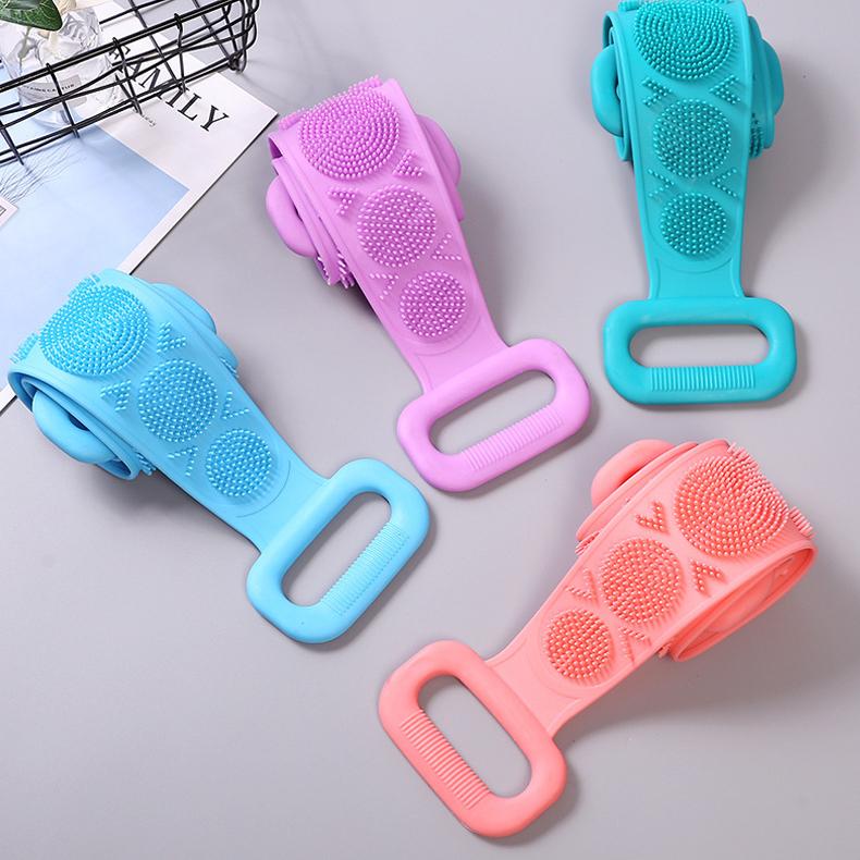 Силиконовое банное полотенце, растирающее спину, отшелушивающее омертвевшую кожу, массажная щетка для тела, щетка для ванны, растирающее полотенце, очиститель для душа WBL