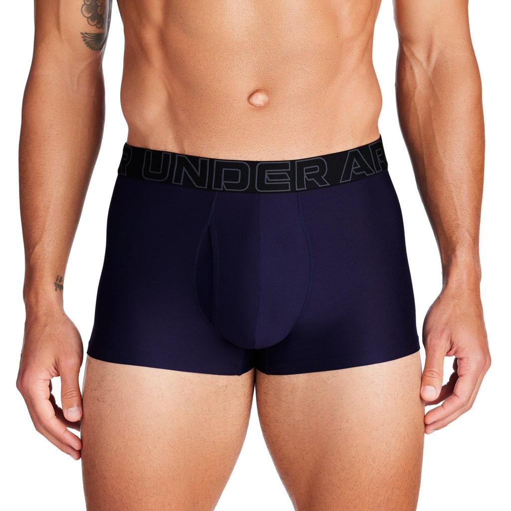Under Armour Мужские трусы-боксеры с заниженной талией, облегающего кроя, с логотипом, темно-синие 1387413-410