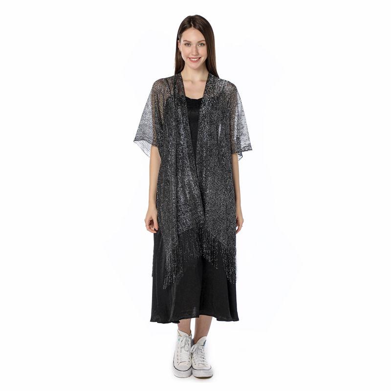 Bright Silk Shawl Fashion Gold and Shawl Flash Silver Silk Split Women Cheongsam Shawl