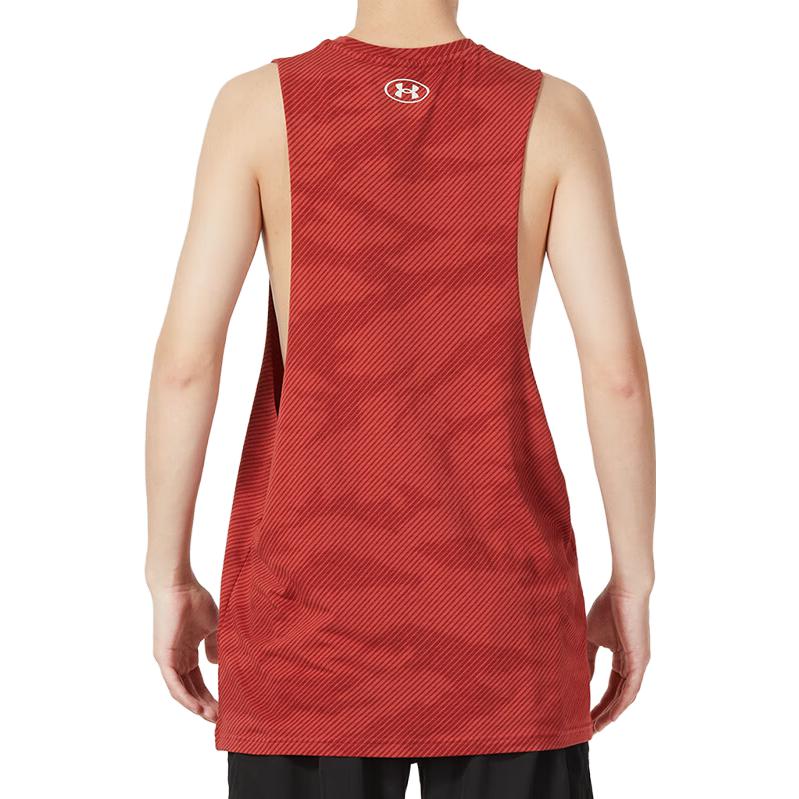 Under Armour Project Rock Letter Print Sports Training Breathable Жилет Мужской Красный 1370488-635