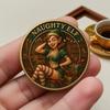 Christmas Temptation Coin Pin-Up Inspired Adults Holiday Token Metal Collectible Coin Decoration Round Keepsake Badge Stocking Stuffer Gag Gift