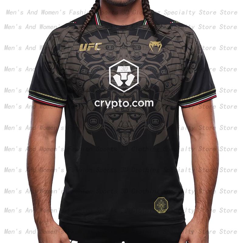Футболка UFC Мировой Бокс Бойцовский Матч по Рестлингу Топ 3D Быстросохнущий Боксерский Костюм Мужской и Женский Экстремальные Виды Спорта Короткий Рукав