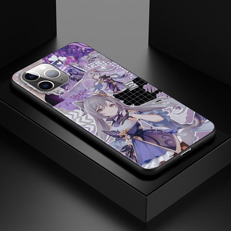 Genshin Impact для Apple iPhone 13 12 11 SE XS XR X 7 8 6 5 S mini Plus Pro MAX 2020, мягкий черный чехол для телефона