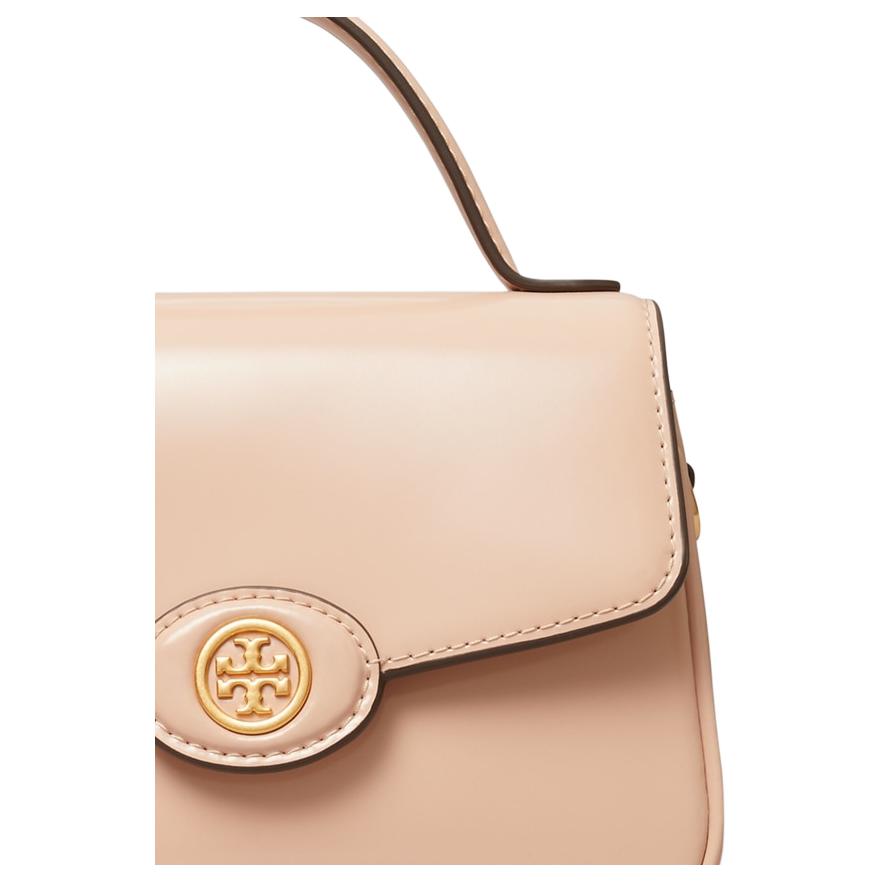 Tory Burch Robinson Adjustable Detachable Shoulder Strap Magnetic Closure Patent Leather Shoulder Crossbody Handbag Small Women handbags 147467-260