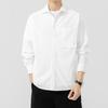 Solid Color Long-sleeved Shirt for Men In Spring Japanese Pure Cotton and Handsome Loose and Simple Shirt Jacket