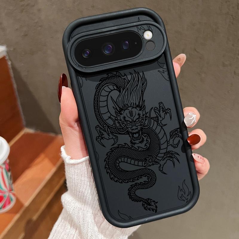 Матовый чехол из ТПУ с рисунком неземного дракона для Google Pixel 9 Pro XL 8 Pro 8A с рисунком розы и змеи, мягкий противоударный чехол для телефона