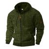 Men's Fleece-Lined Vintage Cation Workwear Hooded Zip-Up Sweatshirt with Utility Pockets