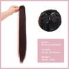 Long Straight Claw Clip Ponytail Brown Black Mixed Pink Synthetic Ponytail Ponytail Wig for Women