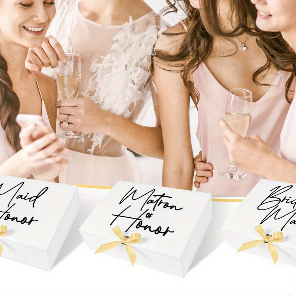 6 шт. Премиум-коробки с крышкой и лентой, коробки для предложений руки и сердца подружек невесты, подарочные коробки для свадебной вечеринки, идеально подходящие для подружки невесты, подружки невесты и свадьбы