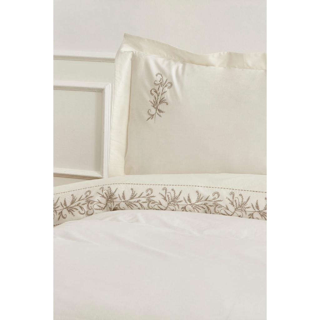 Maisa Double Embroidered Duvet Cover Set Beige