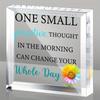 Sunflower Motivational Sign - Square Acrylic Desk Decor for Home & Office