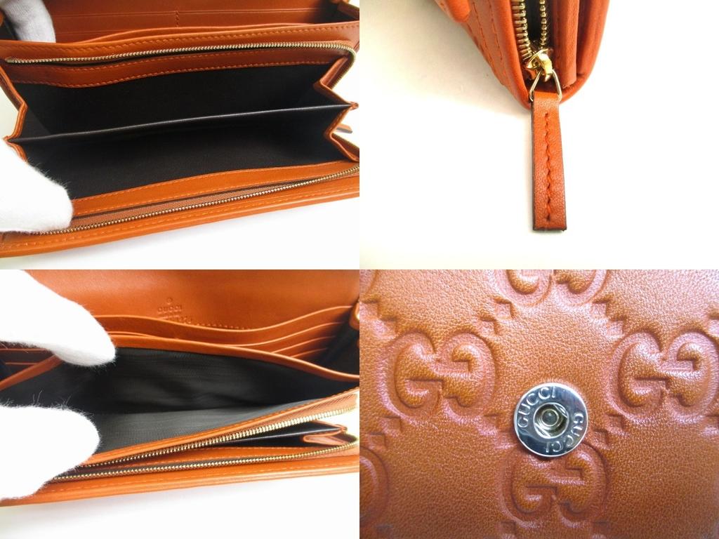 Authentic GUCCI Interlocking G Red Brown Leather Bifold Long Flap Wallet #a661 Open box