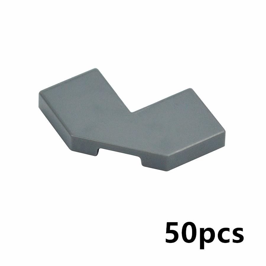 50Pcs Smooth Particles 27263 2x2 Flat Tiles Corner Building Blocks Parts DIY Enlighten Bricks Assembles Education Kid Toys