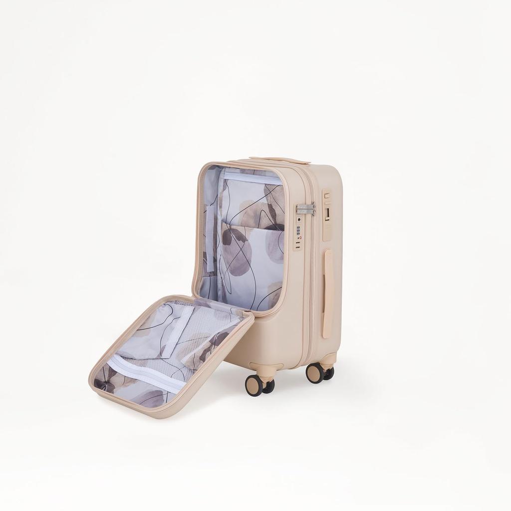 Au Чемодан Сумка для переноски с открывающимся спереди Отделение для переноски Легкий Тихие двойные колеса Ударопрочный Вращение на 360 градусов TSA замок Молния Фиксатор колес Блокировка колес