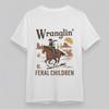 Женская футболка большого размера Wranglin Feral Children Western Art Tee