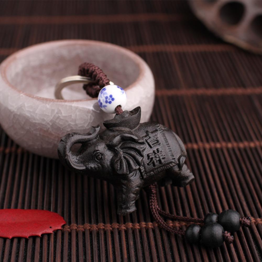 Китайский стиль милый деревянный автомобильный брелок сандаловое дерево брелки ювелирные изделия фурнитура брелок компоненты