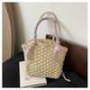 Плетеная сумка-ведро женская 2025 весна и лето новая однотонная маленькая свежая декоративная сумочка корзина для овощей женская сумка