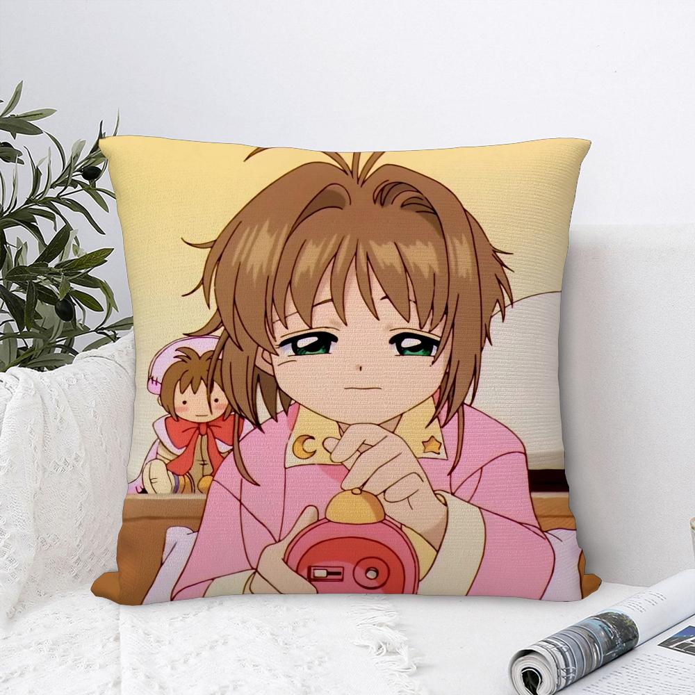 Аниме C-Cardcaptor S-Sakura Наволочка Декоративная для дивана Домашняя Двусторонняя печать Короткий плюш Наволочка Чехол для подушки