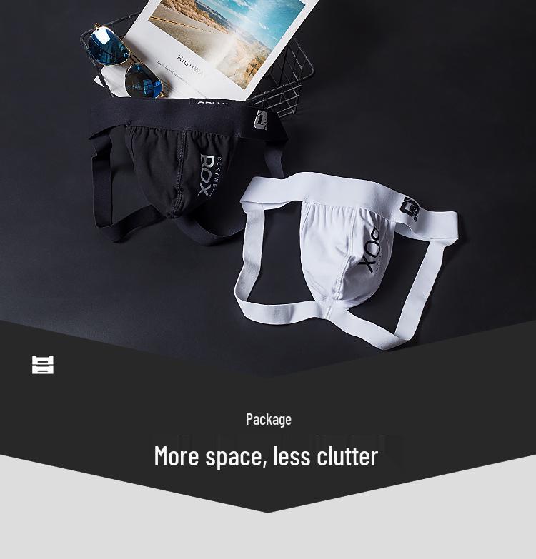 Мужские летние хлопковые спортивные стринги - Низкая посадка, Подтягивающие бедра, Дизайн с надписью