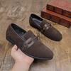 Suede Loafers Men Handmade Leather Shoes Black Casual Driving Flats Blue Slip-on Moccasins Men Shoes Plus Size 46 47 48