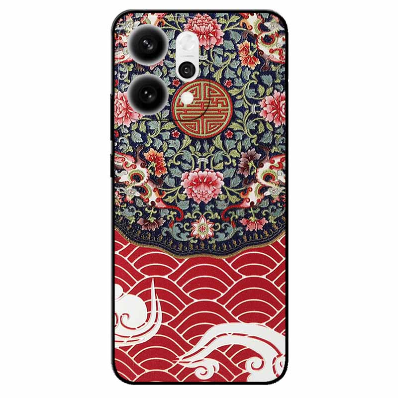 3D Cartoon Emboss Case For Oppo Reno14 5G Relief Embossed Retro Silicone Back Cover For Reno 14 CPH2737 Funda Anime Coque Reno14