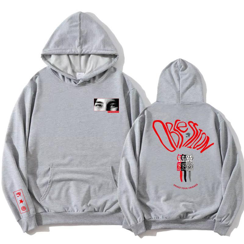 Obsession Makes Me Nervous Hoodie Long Sleeve Casual Unisex Streetwear Pocket Hooded Sweatshirt Graphic Print Tops