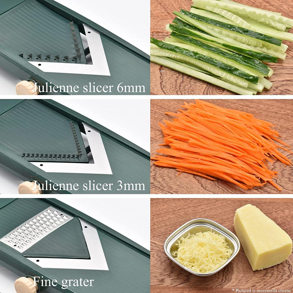 Adjustable Mandoline Food Slicer for Kitchen,Ultra Sharp V-blade Vegetable Slicer with Container